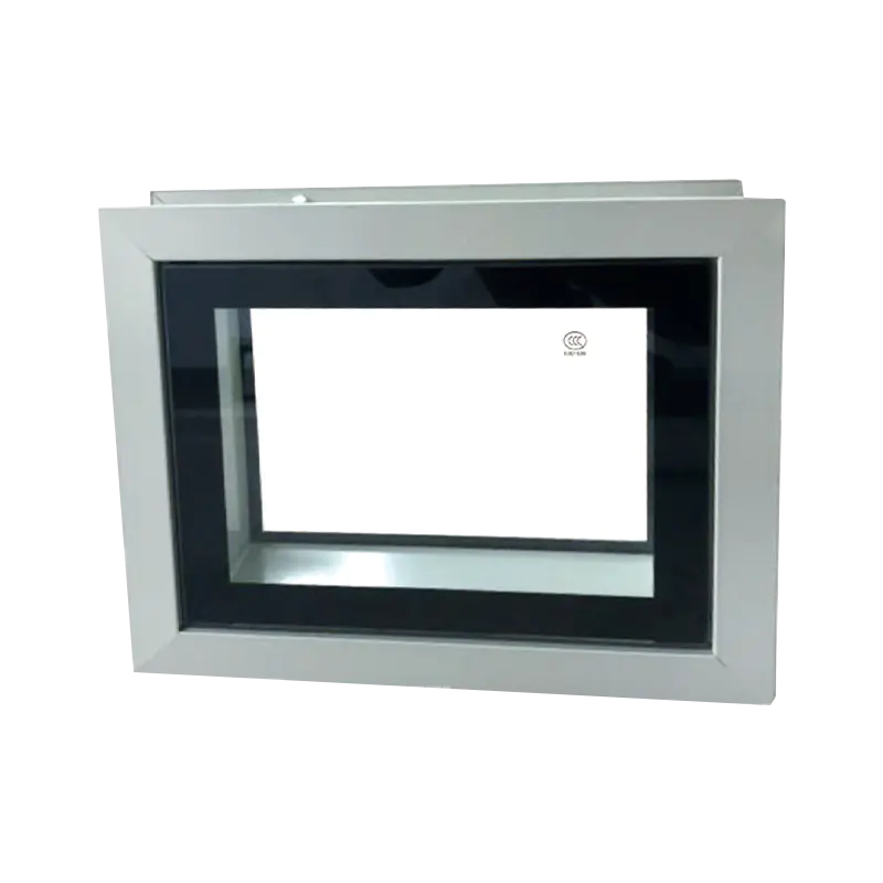 Clamped double-glazed cleanroom window